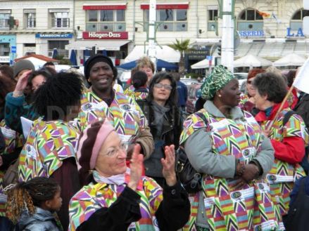 More than 1000 women from 42 countries are gathering in Bukavu, Democratic Republic of Congo, for the closing event of the 3rd International Action of the World March of Women. The local members are celebrating in Marseilles, France, 17/10/2010